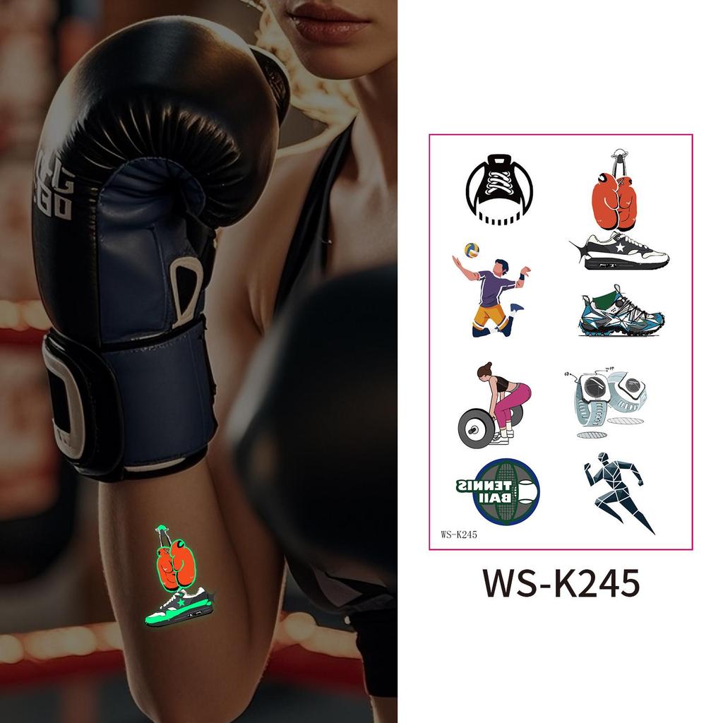 Luminous Waterproof Sport Tattoo Stickers for Night Workouts – Temporary Glow Arm & Face Stickers