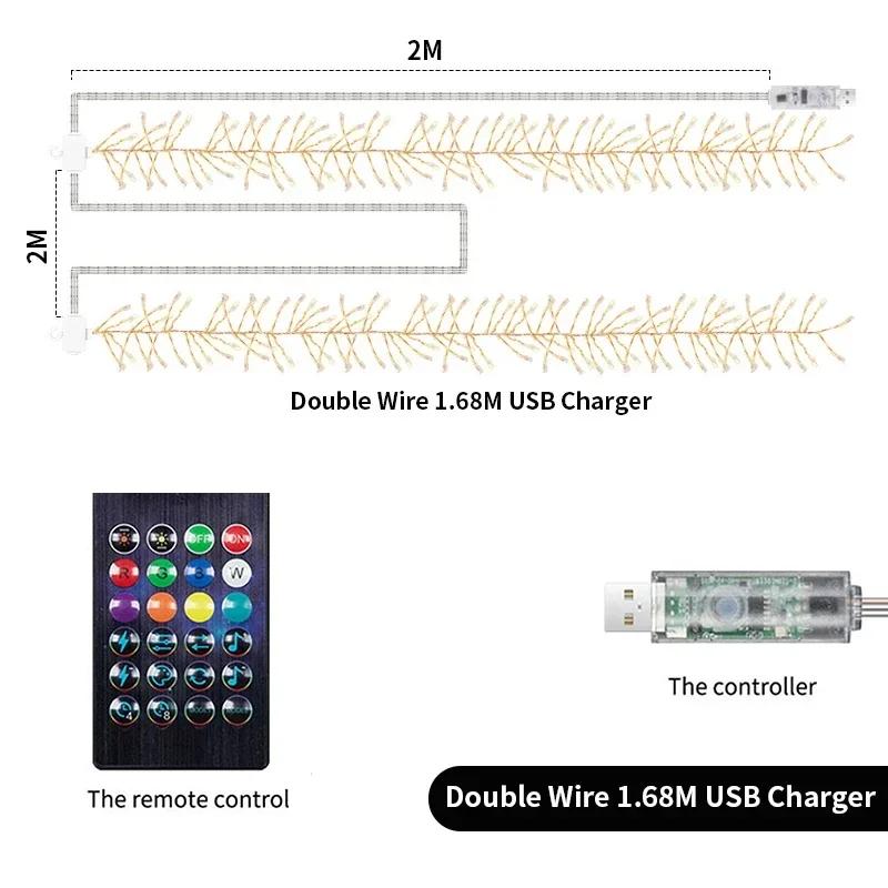 APP Control RGB LED Light Waterproof New Year Home Decoration String Lamp DIY Picture Display Music Bluetooth Chandelier