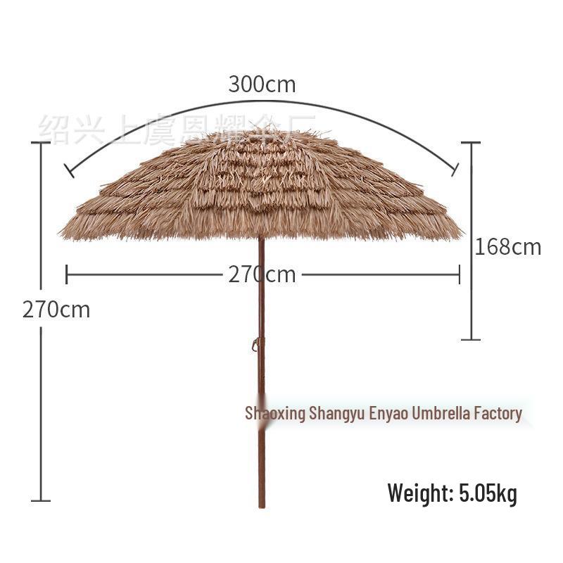 Outdoor Thatched Beach Umbrella - Sunshade & Sun Protection for Garden, Courtyard, Farmhouse & Scenic Spots