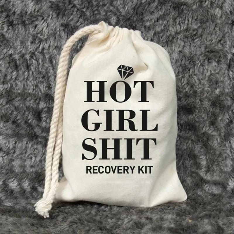 5pcs Hot Girl Recovery Hangover Survival Kit bags Vegas Summer Bach weekend Girls Trip Bachelorette hen Party bride to be Favor