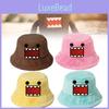 Kun Domo Plush Bucket Hat Cartoon Anime Warm Fluffy Flat Roof Cap For Women Men