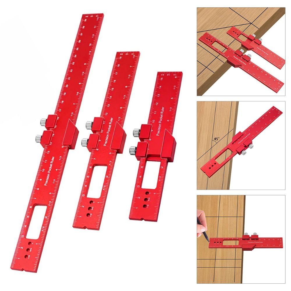 High-Precision Metric Measuring Tool With Slide Stop Positioning Gauge Ruler  Woodworking