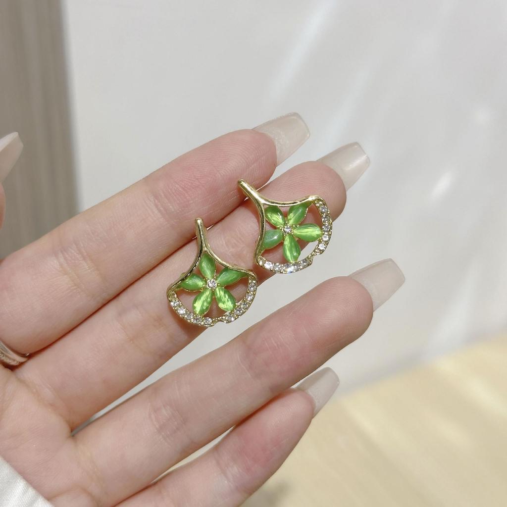 Elegant Floral Bow Earrings - High-End French Design for Women