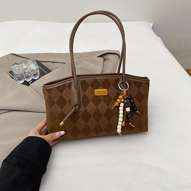 Simple retro niche texture underarm bag women's autumn new suede commuter bag simple shoulder bag