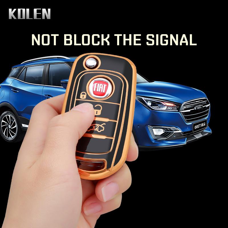TPU Car Folding Key Case Cover Shell For FIAT Tipo Toro Nuovo Freedom 500X Doblo Argo Grazie Protector Holder Fob Accessories