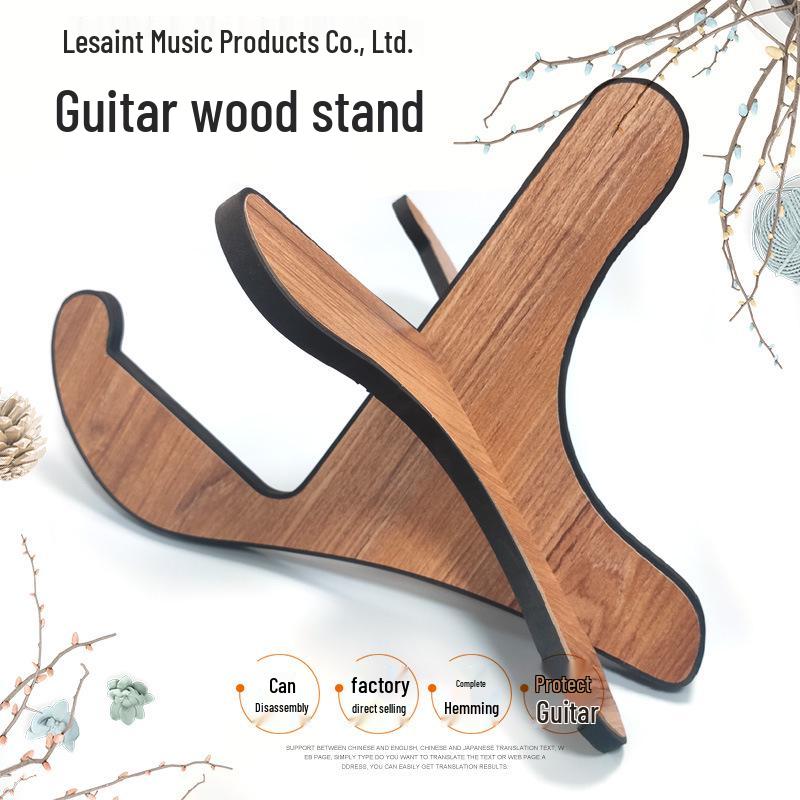 Wooden Stand for Guitar & Ukulele - Fits Folk, Classical, and Electric Guitars