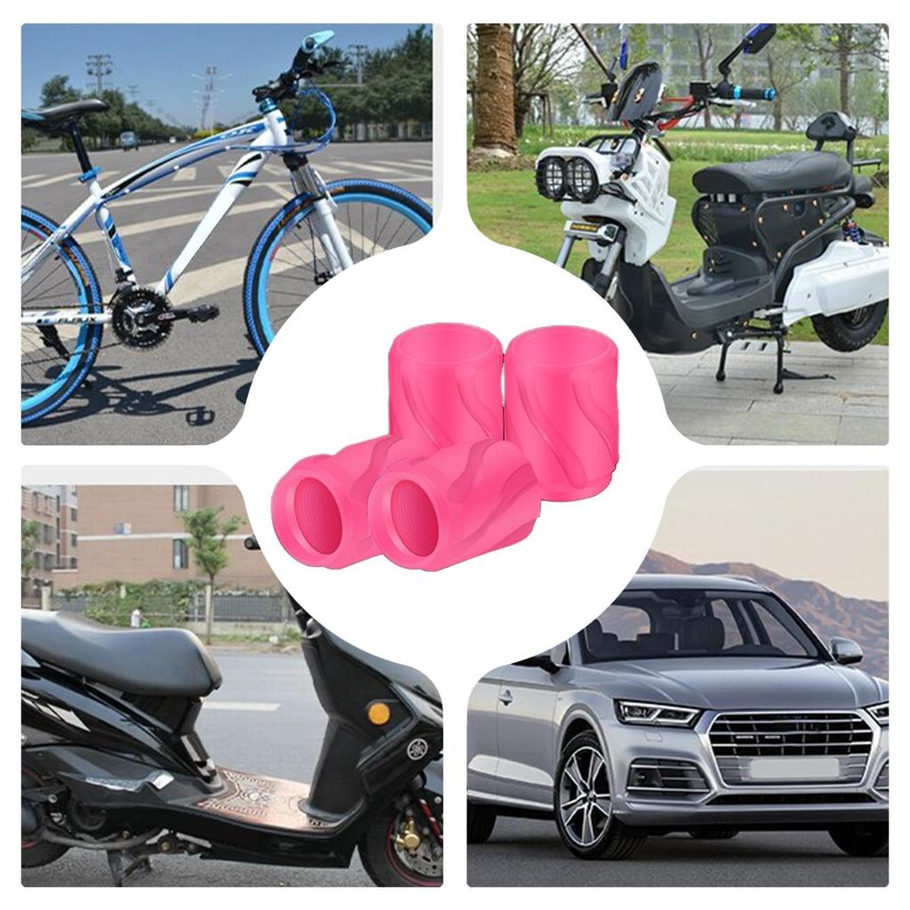 Fluorescent Bulb Caps, Fluorescent Tire Valve Caps, 4 Glow Motorcycle Tire Valves Stem Caps