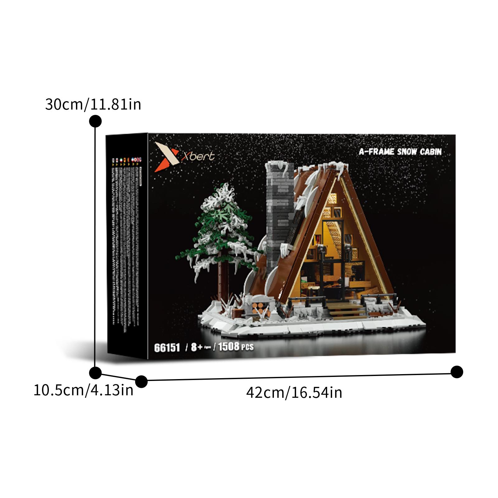 High-Standard-Quality 1508Pcs High-Quality Street High-Quality View A-Frame High-Quality Snow High-Quality Cabin High-Quality Building High-Quality NO.66151