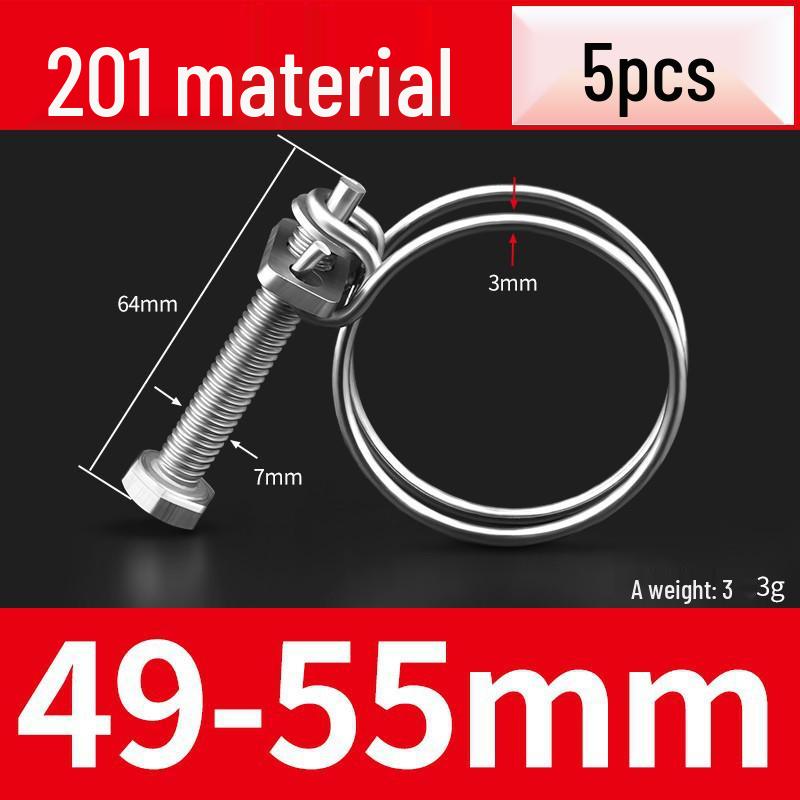 Stainless Steel Double Wire Hose and Pipe Clamp for Gas and Water Retention