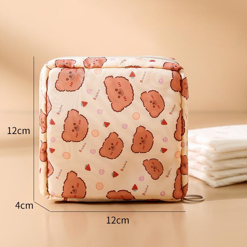 Mini-Damenbinden, Reise-Kopfhörer-Münzen-Aufbewahrungstasche, Beutel, Ausweis, Kreditkartenhalter, Kawai Cartoon, Kosmetik-Kulturbeutel, Organizer-Tasche