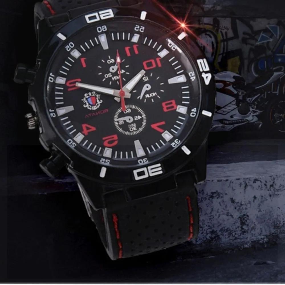 Men s Chronograph Wristwatch Analog Sports Student Casual white