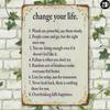 Vintage Metal Poster Change Your Life, Retro Wall Sign for Garage
