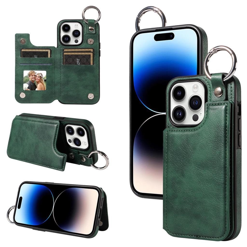 Magnetic Wallet Flip Leather Case Wi/ Ring Buckle For iPhone 15 14 Plus 13 12 11 Pro Max XSMax For Samsung S23 S22 S21 Ultra Plus A14 A54 A13 A53 A25