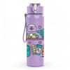 1PC Medical Tool Floral Frame Layout 750ml Color Plastic Sports Water Bottle Leakproof Flip Straw Lid For Sports Office Home Use