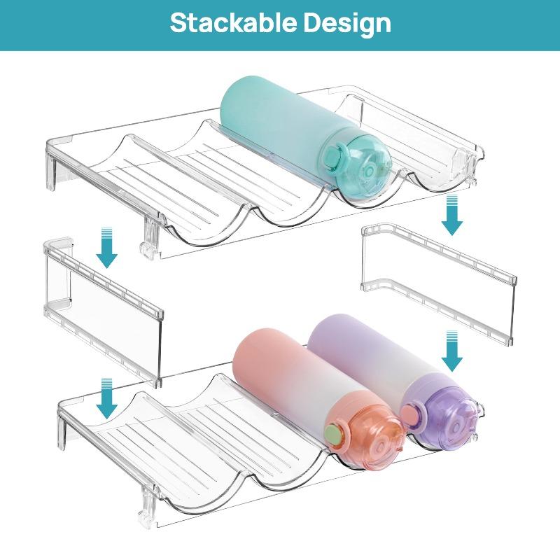 Flaschen Organizer Stapelbares Flaschenlagerregal 2-4er Pack Flaschenhalter Schrank Organizer Kunststoff Weinregale/Getränkeflaschenhalter