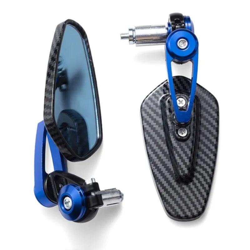Carbon Pattern Motorcycle Side Rearview Mirrors  CNC Aluminum 7/8'' 22mm Handle Bar Motocross Side Rear View Mirror Anti-glare