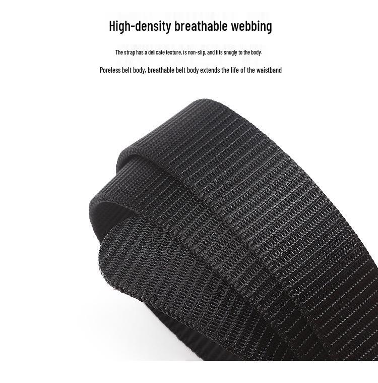 Men's Military Style Woven Nylon Belt for Outdoor and Casual Wear