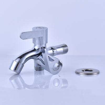 Zinc Alloy Chrome Double Faucet Wall Mount Washing Machine Mop Faucet Multi-Function Outdoor Balcony Water Tap Laundry Bibcock