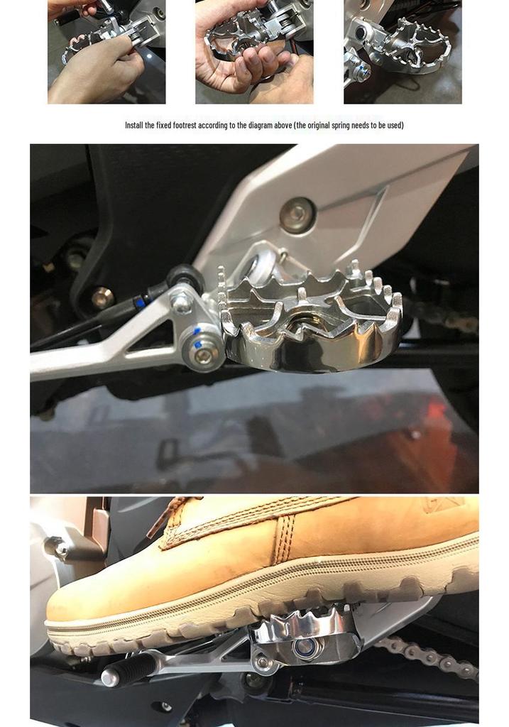 N-STAR Beast 650 Stainless Steel Rotating Foot Pegs - Wide Nail Surface for Motorcycles
