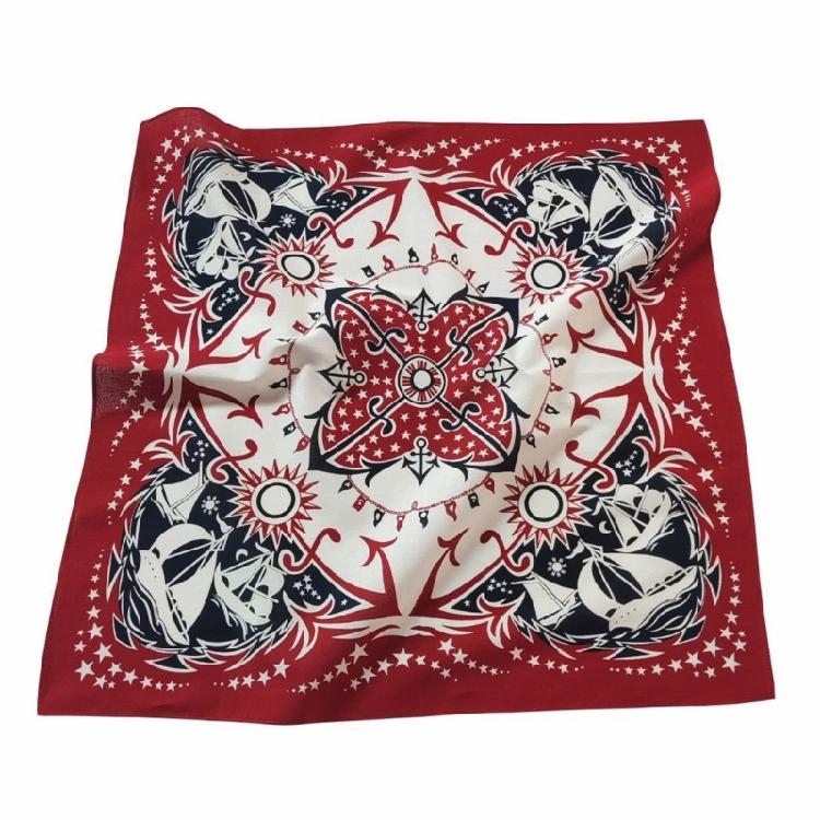 Sailing Pattern Bandannas for Adult Fashion Square Kerchief Motorcycling Headscarf Street Dance Headwrap Sport Bandanas