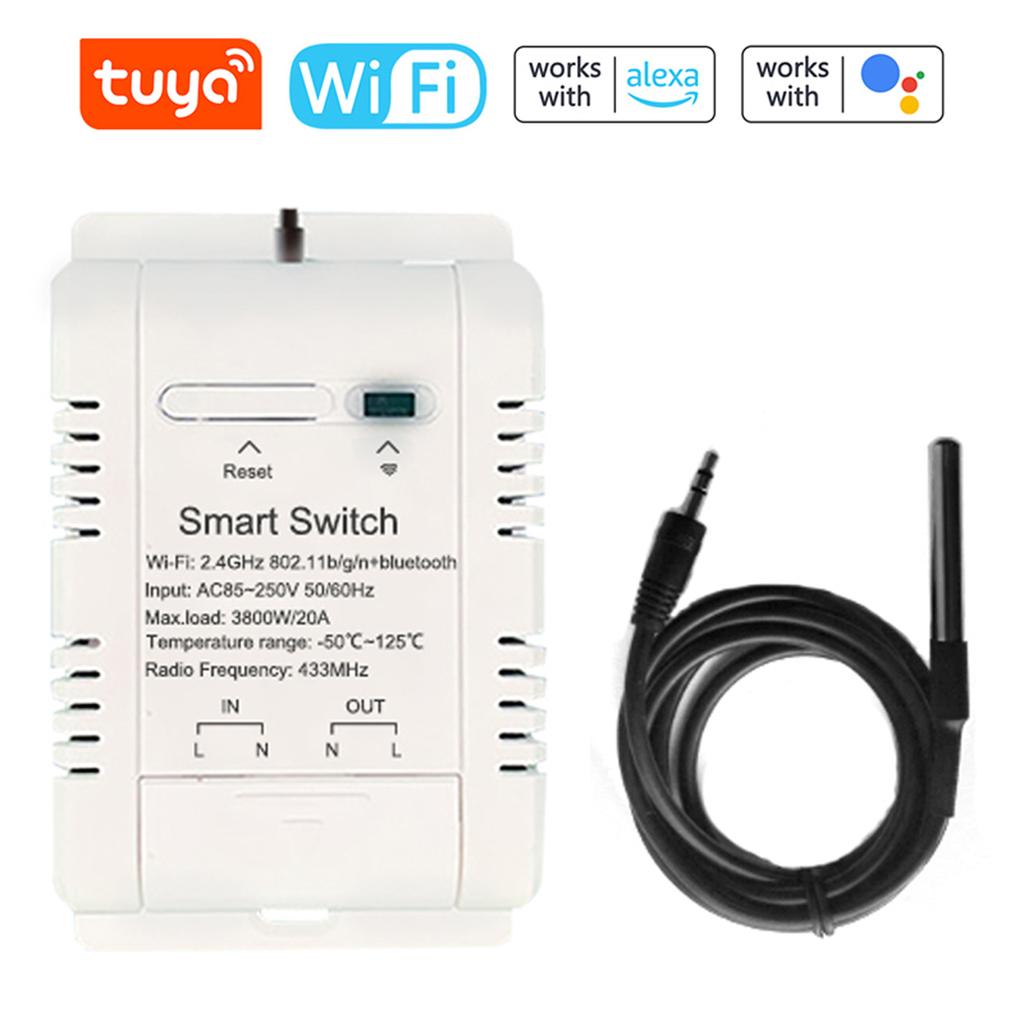 Tuya WiFi Intelligent Energy Circuit Breaker Switch Mobilephone APP with Real-time Temperature