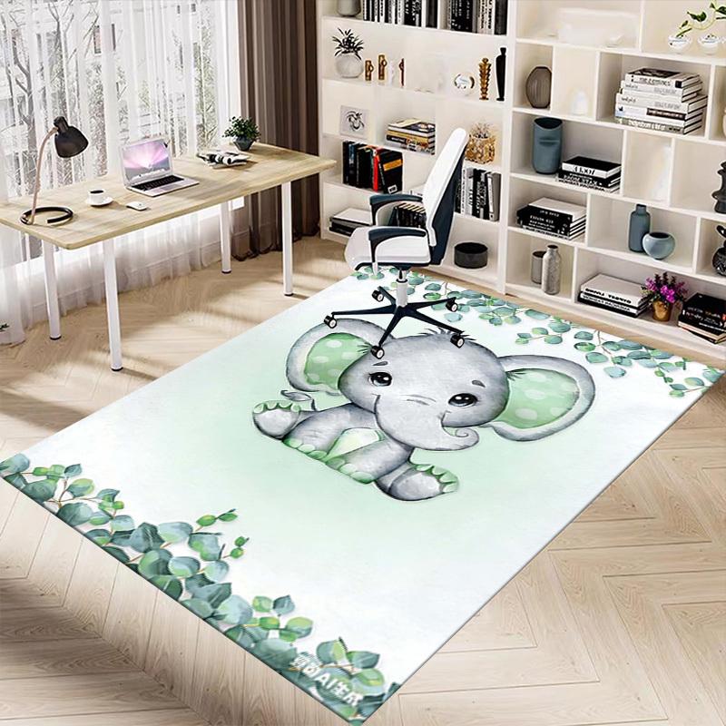 1PC Elephant Non-Slip Floor Carpet Compatible for Office&Living Room&Bedroom&Dining room -  Soft & Pattern, Vibrant Colors-H0320