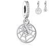 925 Silver Bat Witch Pumpkin Scream Skull  Spider Moon Bead Fit  Pan Charms Bracelet For Making Women Halloween Berloque