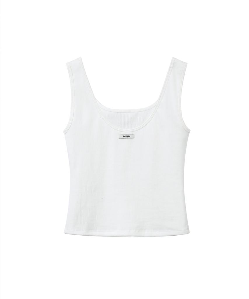 LOTSYOU Lotsyou_Basic Deep Sleeveless White