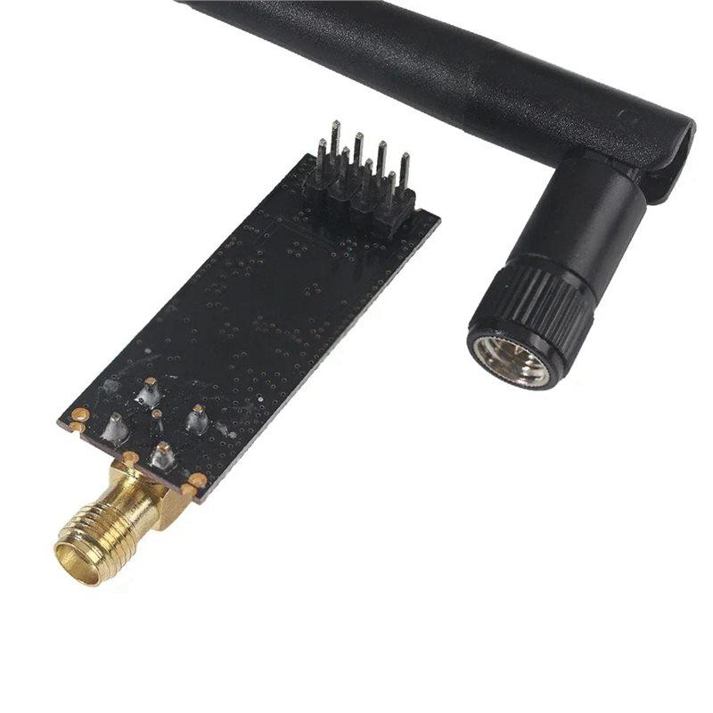 ABNR NRF24L01+PA+LNA 1100-Meter Long-Range Wireless Pass-Through Module, Transmitter, Receiver, And Antenna.