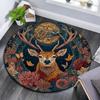 Deer Round Area Rug,Carpet Rug for Living Room Bedroom Sofa Playroom Decor,Non-slip Floor Mat