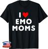 I Love Emo Moms Funny Red Heart Unisex T-Shirt