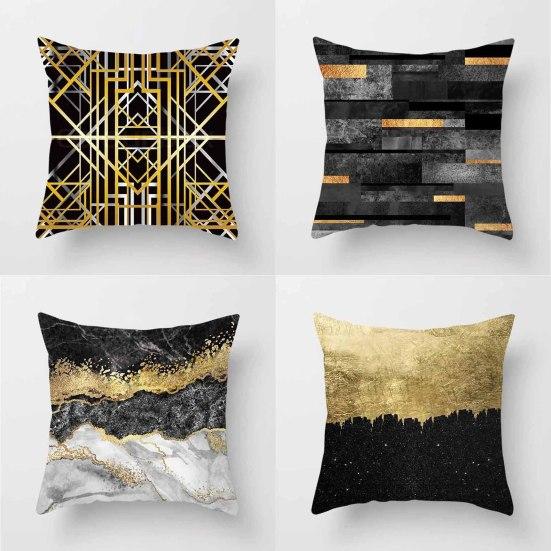 Charming Cushion Cover Wrinkle Free Dustproof Polyester Geometric Printed Cushion Throw Cover Furniture Accessories