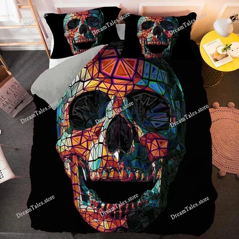 New Skull Bedding Set Single Twin Full Queen King Size Bed Set Adult Kid Bedroom Duvet Cover Sets 3D Print Bed Sheet Set741