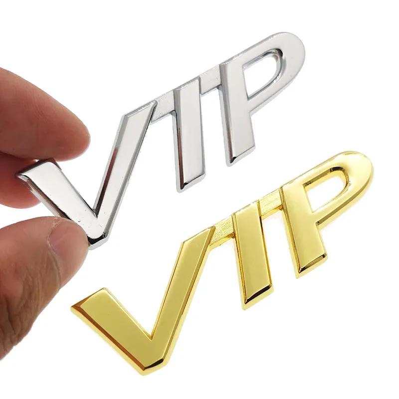 1pcs Car 3D Metal VIP Emblem Badge Decal Car Sticker for Teana Peugeot Bmw KIA MAZDA TOYOTA HONDA Car Side Decoration FK1