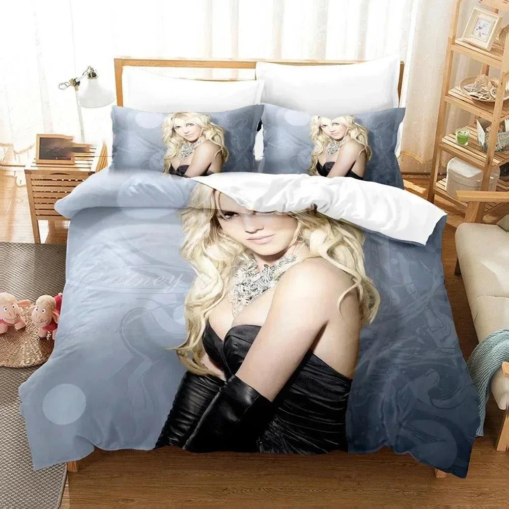 3D Britney Spears Printed Bed Set Duvet Cover Pillowcase Bedding Set Linen Sheet Quilt Cover Full Queen King Size Home Textile