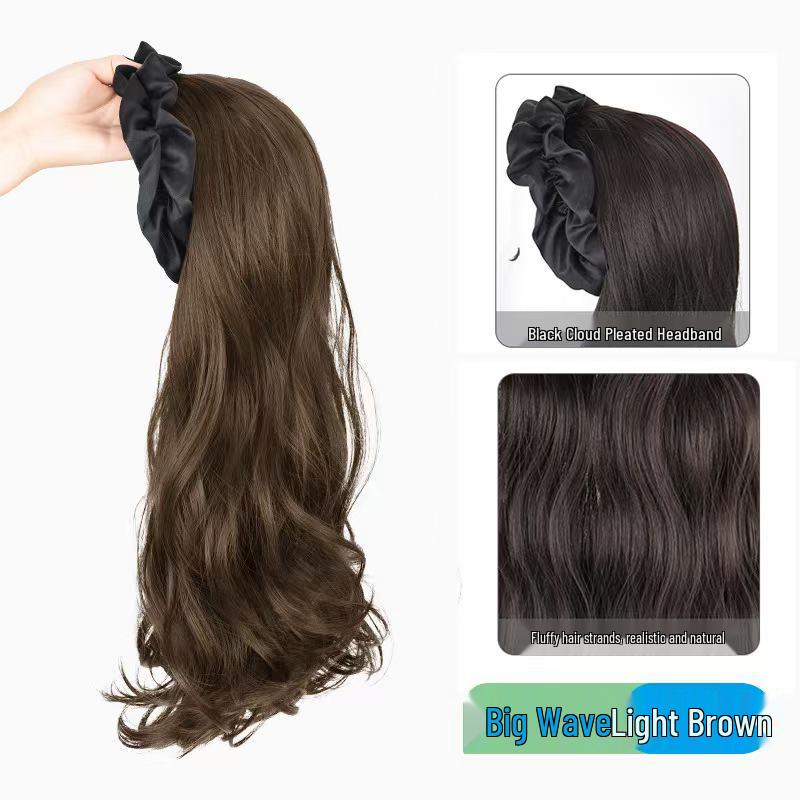 Elegant Cloud Headband with Long Curly Fake Hair
