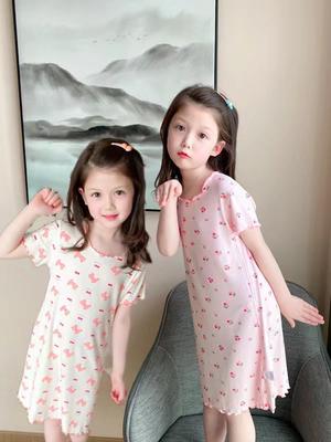 Camicia da notte da ragazza in modal stile coreano: Indumenti da notte estivi leggeri e senza ossa per bambini