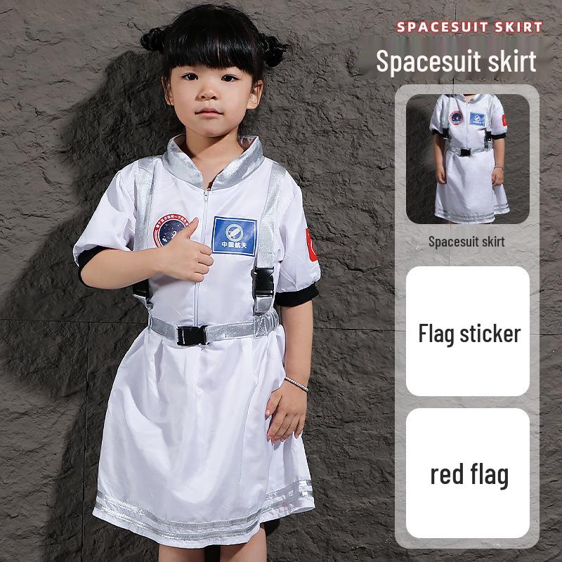 Kids' Short-Sleeve Space Astronaut Costume with Light-Up Helmet