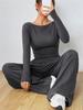 Loose Fit Women's Wide-Leg Pants Two-Piece Set - Soft, Stylish, Irregular Design