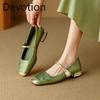 New Style Retro Thick Heel Low-top Casual Dressy Low-top Shoes Devotion