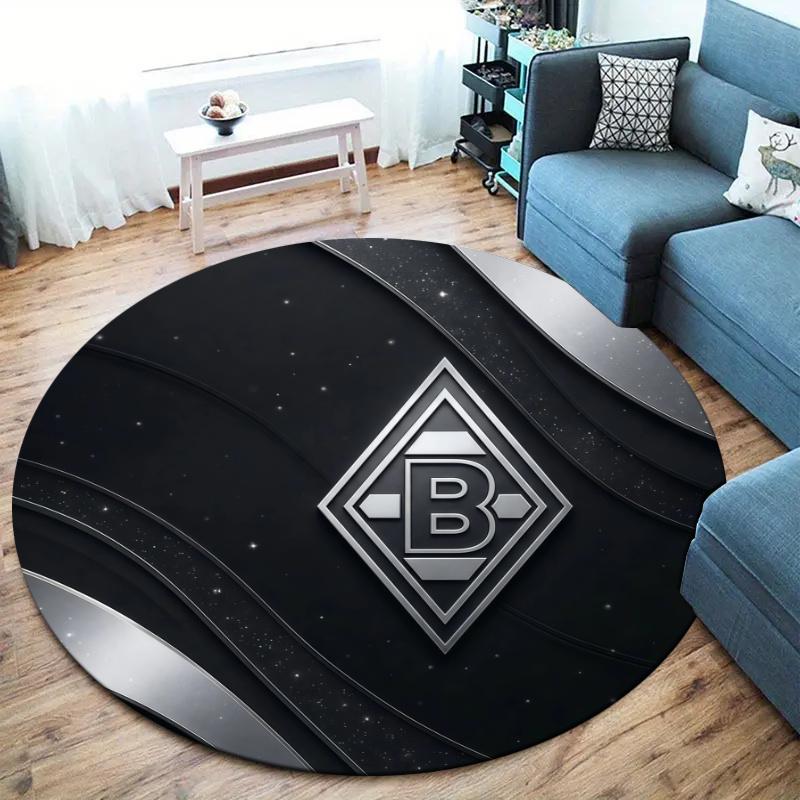 Borussia Mönchengladbach Round Area Rug,Carpet Rug for Living Room Bedroom Sofa Playroom Decor,Non-slip Floor Mat