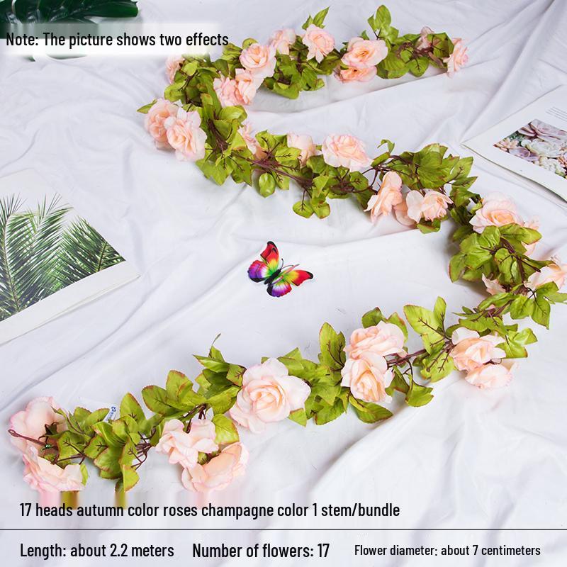 Artificial Rose Vine Floral Ceiling Decor
