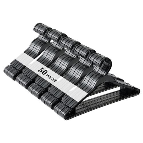 Hxhome 50-Piece Clothes Hanger Set, Laundry Hanger, Multi-Function Storage, Non-Slip, Space-Saving, with Windproof Hooks