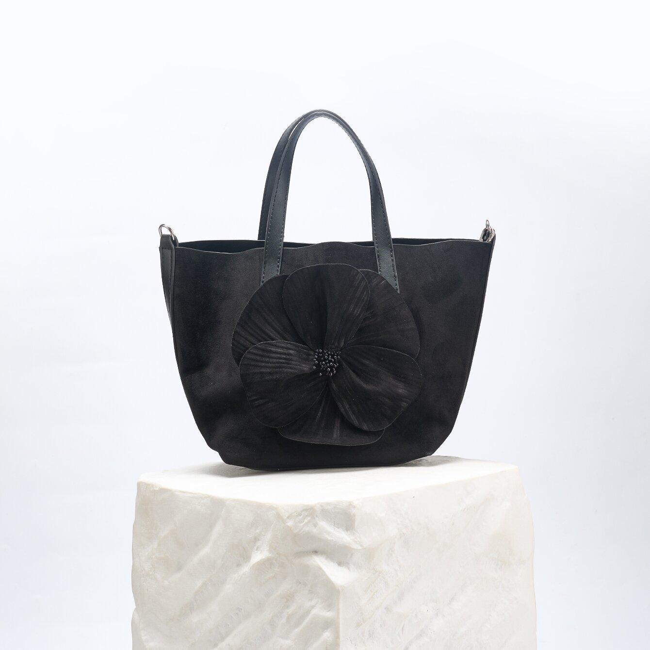 2025 Flower Decoration Versatile Fashion Commuter Women s Bag Versatile Fashion New чёрный