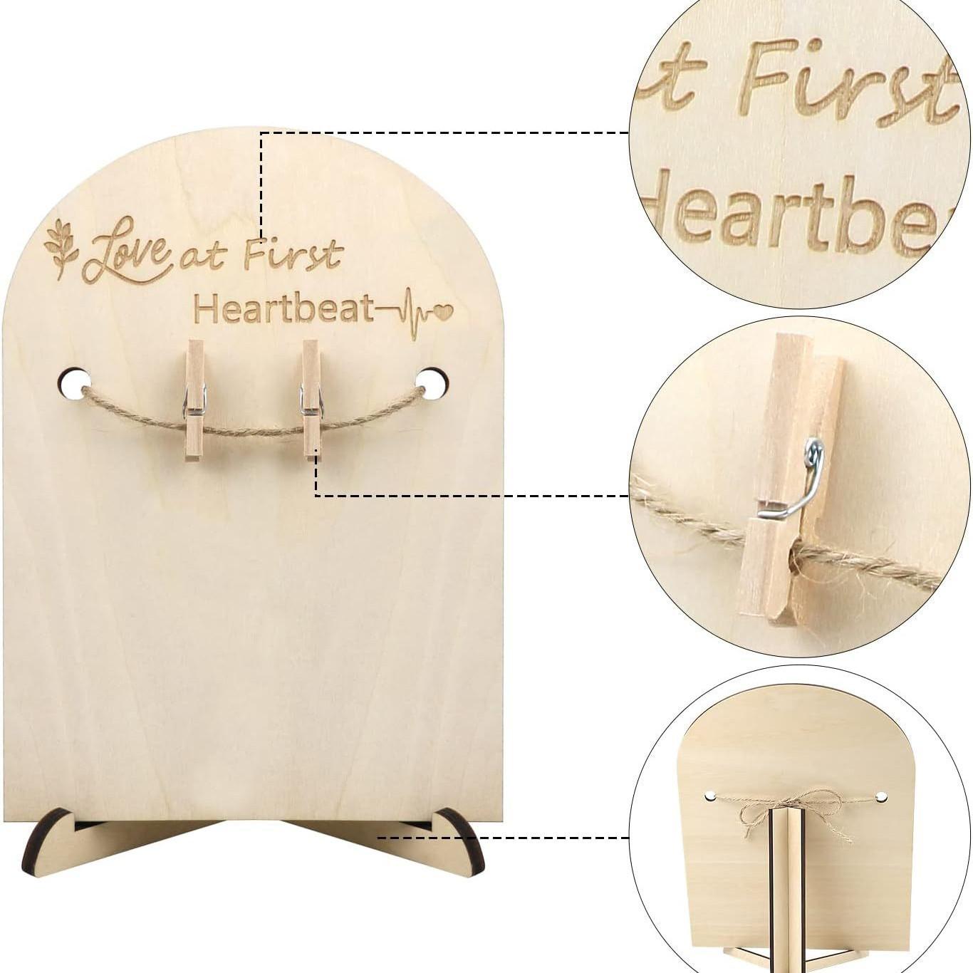 Baby Milestone Wooden Chips & Ultrasound Photo Frame - Newborn Commemorative Card 12*18 cm