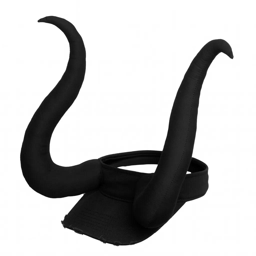 

Ripped Hole Vintage Punk Devil Horns Hat Headgear Man Woman Cotton-filling Black Red Visor Cap Halloween Party Cosplay Headwear One Size чёрный
