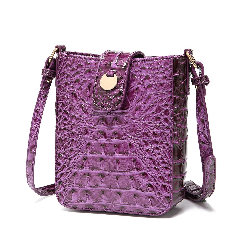Nová Evropská a Americká Retro Crossbody Kabelka na Mobilní Telefon Peněženka Brahmin Vzor Krokodýla