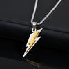 Trendy Lightning Stainless Steel Necklaces for Men,Two Color Lightning Pendant Necklace,Party Hip Hop Jewelry Gifts