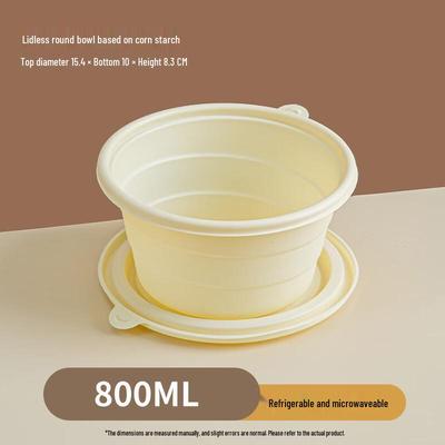 Disposable Corn Starch Round Bowl with Lid