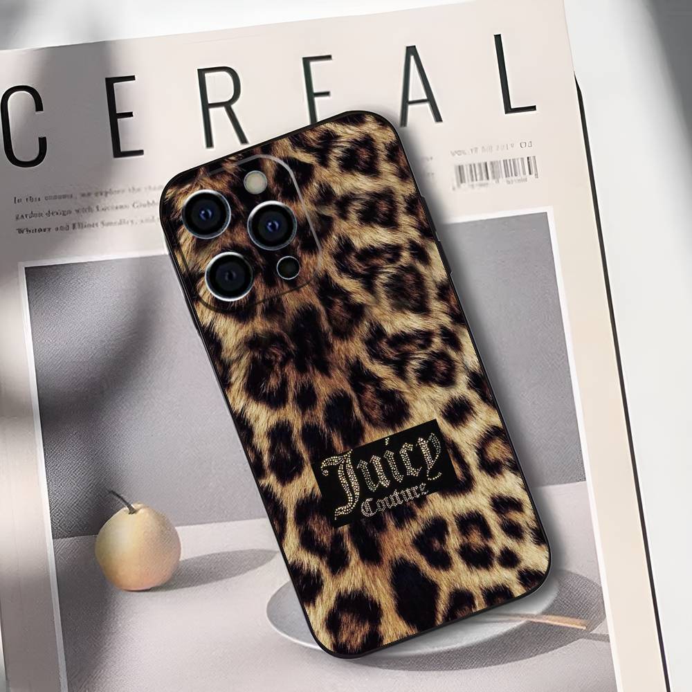 Pink J-Juicy C-Couture Phone Case For iPhone 17,16,15,14,13,12,11 Plus,Pro Max,XS,Soft Black Cover